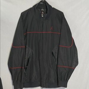 Men's Jordan Black and Red Cement Jacket